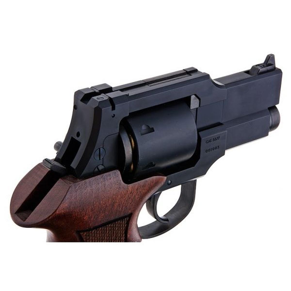 Marushin マテバ ガス リボルバー 3 インチ - マット ブラック (ヘビーウェイト ウッド グリップ バージョン)-AIRSOFT GOGO エアガン・サバゲー用品通販
