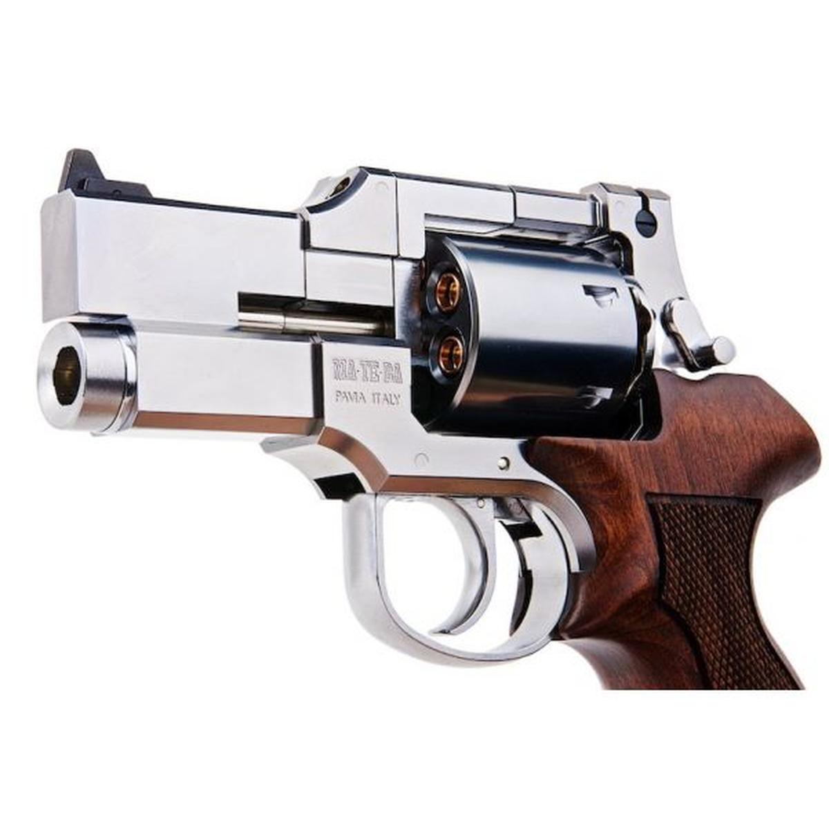 Marushin マテバ ガス リボルバー 3 インチ - シルバー (ヘビーウェイト ウッド グリップ バージョン)-AIRSOFT GOGO エアガン・サバゲー用品通販