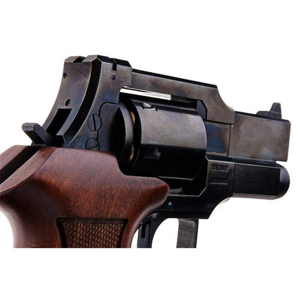 Marushin マテバ ガス リボルバー 3 インチ - W ディープ ブラック (ヘビーウェイト ウッド グリップ バージョン)-AIRSOFT GOGO エアガン・サバゲー用品通販