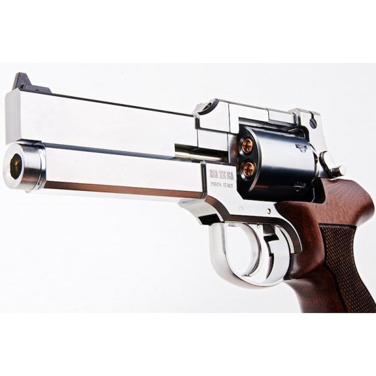 MARUSHIN マテバ ガス リボルバー 5 インチ - シルバー (ヘビーウェイト ウッド グリップ バージョン)-AIRSOFT GOGO エアガン・サバゲー用品通販