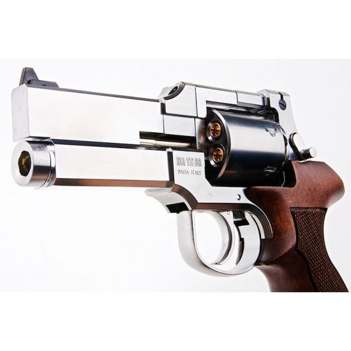 MARUSHIN マテバ ガスリボルバー 4インチ シルバー (ヘビーウェイトウッドグリップバージョン)-AIRSOFT GOGO エアガン・サバゲー用品通販