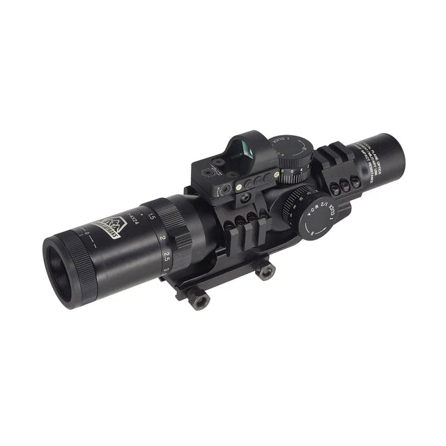 MIC Canis Latrans 1-4X24 IRF ライフルスコープ ドットサイト付き - ブラック-AIRSOFT GOGO エアガン・サバゲー用品通販