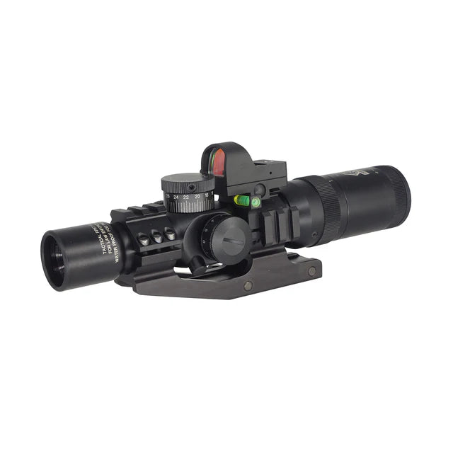 MIC Canis Latrans 1-4X24 IRF ライフルスコープ ドットサイト付き - ブラック-AIRSOFT GOGO エアガン・サバゲー用品通販