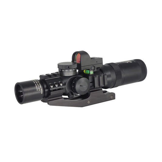 MIC Canis Latrans 1-4X24 IRF ライフルスコープ ドットサイト付き - ブラック-AIRSOFT GOGO エアガン・サバゲー用品通販