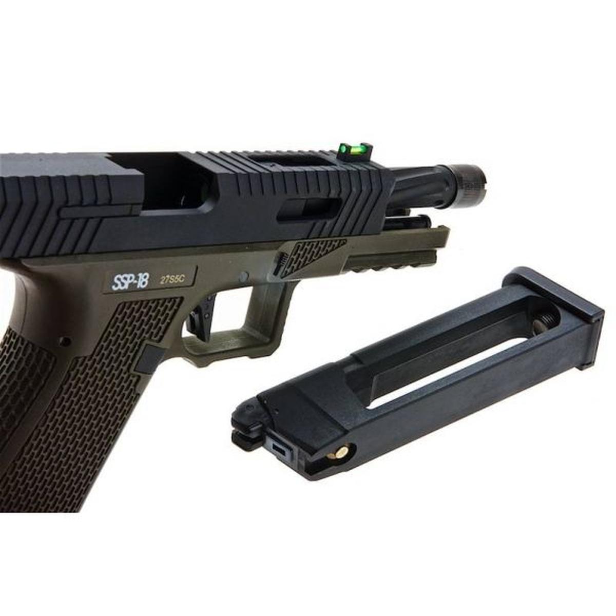 NOVRITSCH SSP18 CO2 GBB エアソフト ピストル - グリーン-AIRSOFT GOGO エアガン・サバゲー用品通販