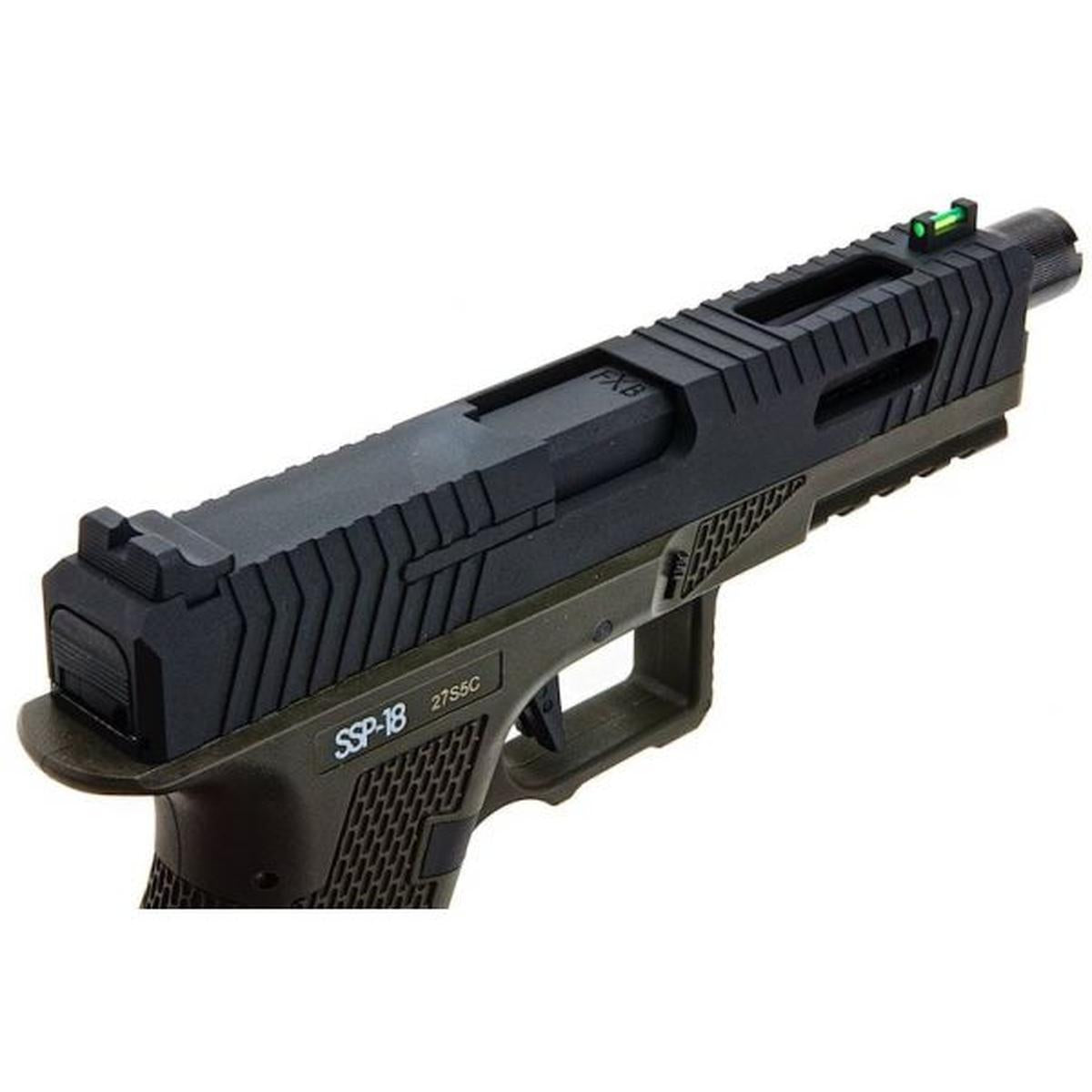 NOVRITSCH SSP18 CO2 GBB エアソフト ピストル - グリーン-AIRSOFT GOGO エアガン・サバゲー用品通販