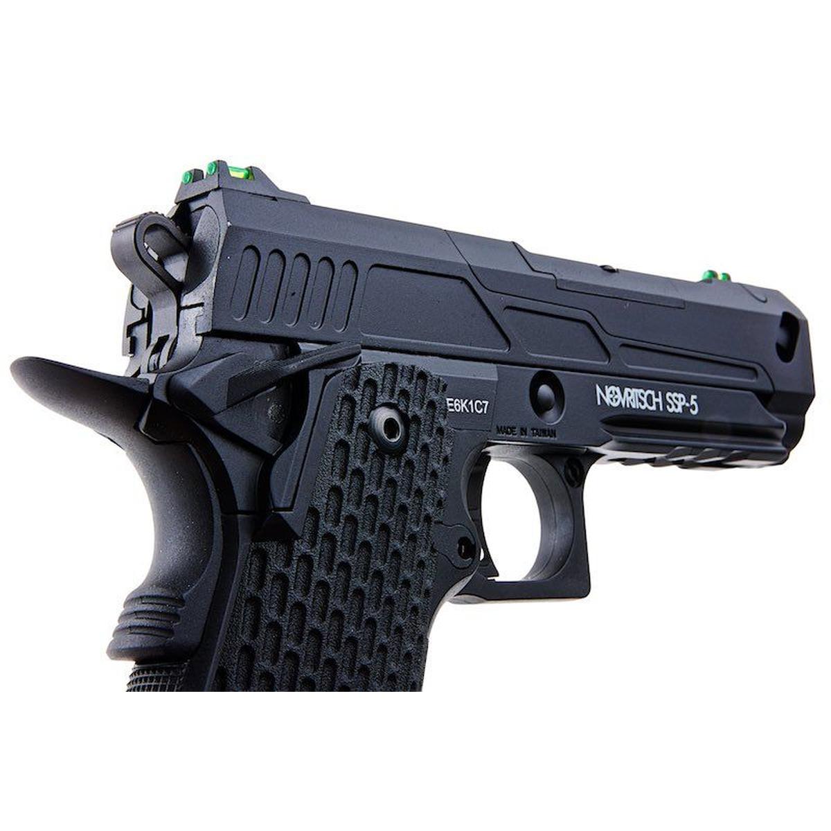NOVRITSCH SSP5 4.3 グリーン ガス エアソフト ピストル - ブラック-AIRSOFT GOGO エアガン・サバゲー用品通販