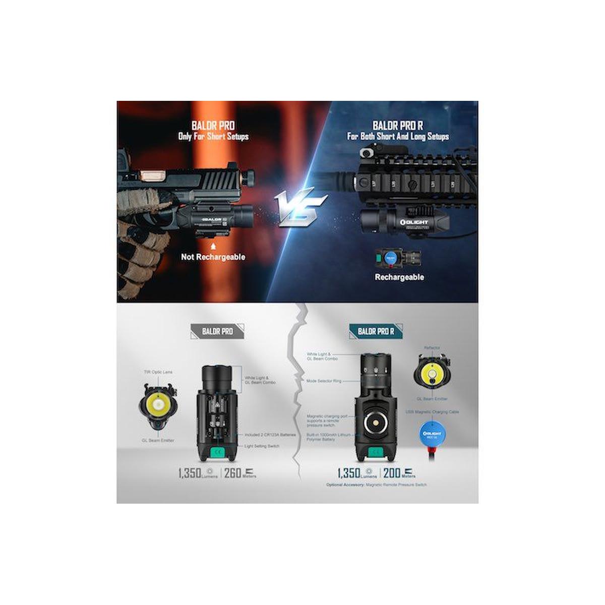 OLIGHT BALDR PRO R LED ライト グリーンドット付き - デザートタン-AIRSOFT GOGO エアガン・サバゲー用品通販