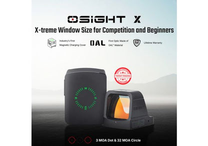 OLIGHT Osight X マルチレチクル反射サイト、磁気充電カバー付き (3 MOA ドット & 32 MOA サークル)-AIRSOFT GOGO エアガン・サバゲー用品通販