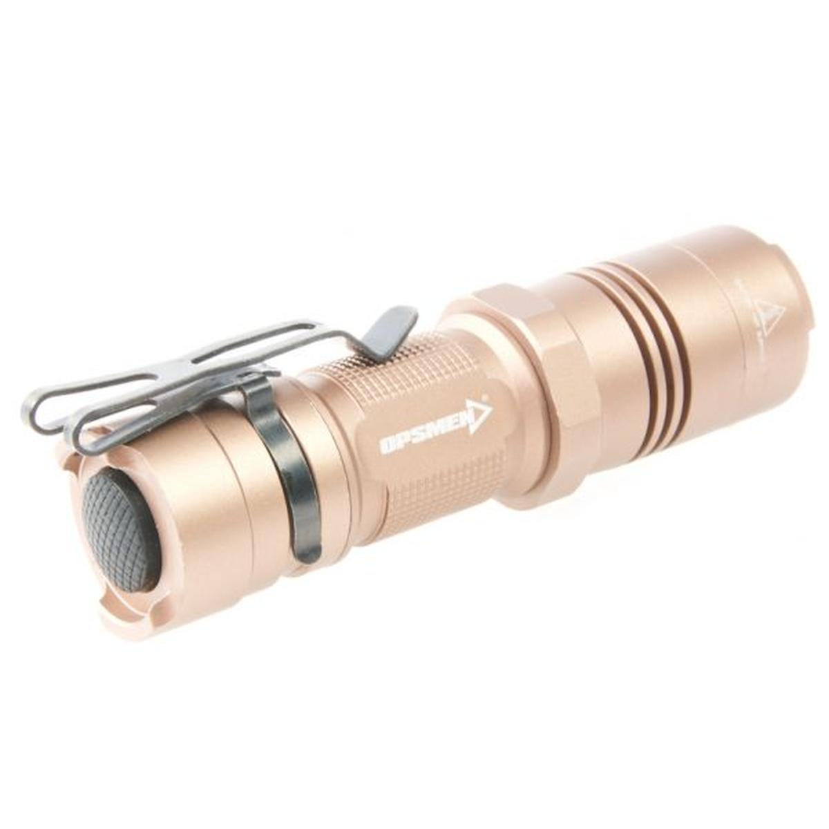 OPSMEN FAST 302 バックアップ タクティカル フラッシュライト (400 ルーメン) - コヨーテ タン-AIRSOFT GOGO エアガン・サバゲー用品通販