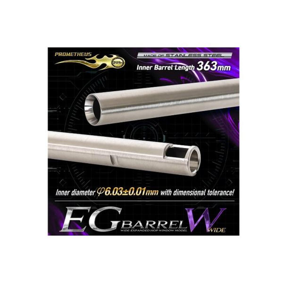 Prometheus EG バレル ワイドインナーバレル (6.03mm、長さ: 363mm) 東京マルイ AEG 用 - ステンレススチール-AIRSOFT GOGO エアガン・サバゲー用品通販