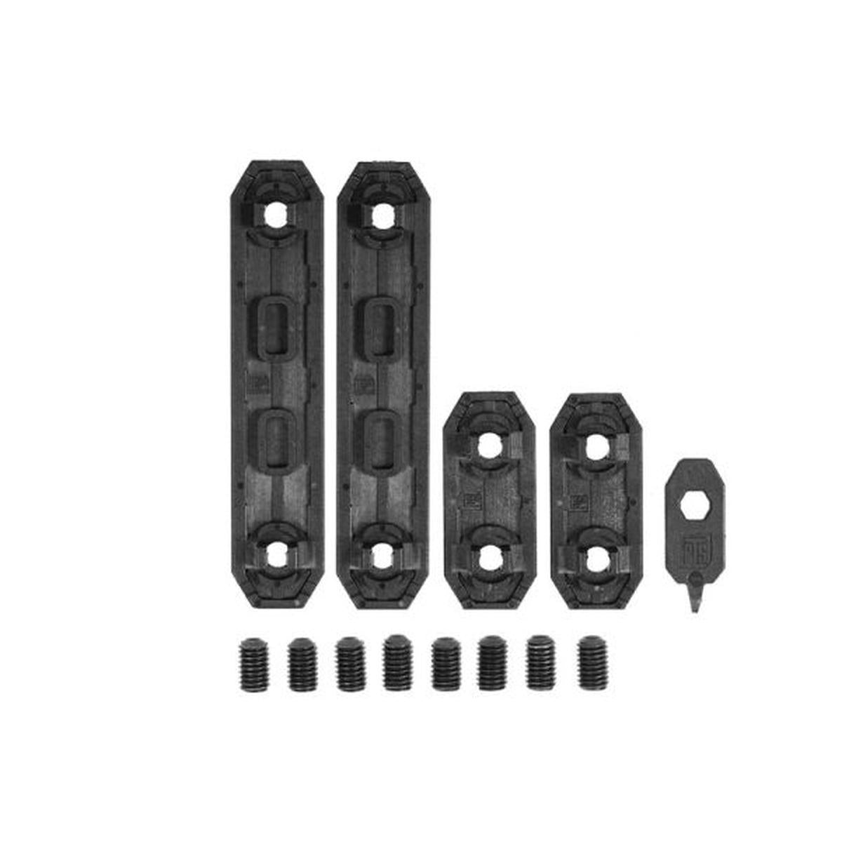 PTS EP M-LOK レール カバー セット (ロング 2 個、ショート 2 個) - ブラック-AIRSOFT GOGO エアガン・サバゲー用品通販