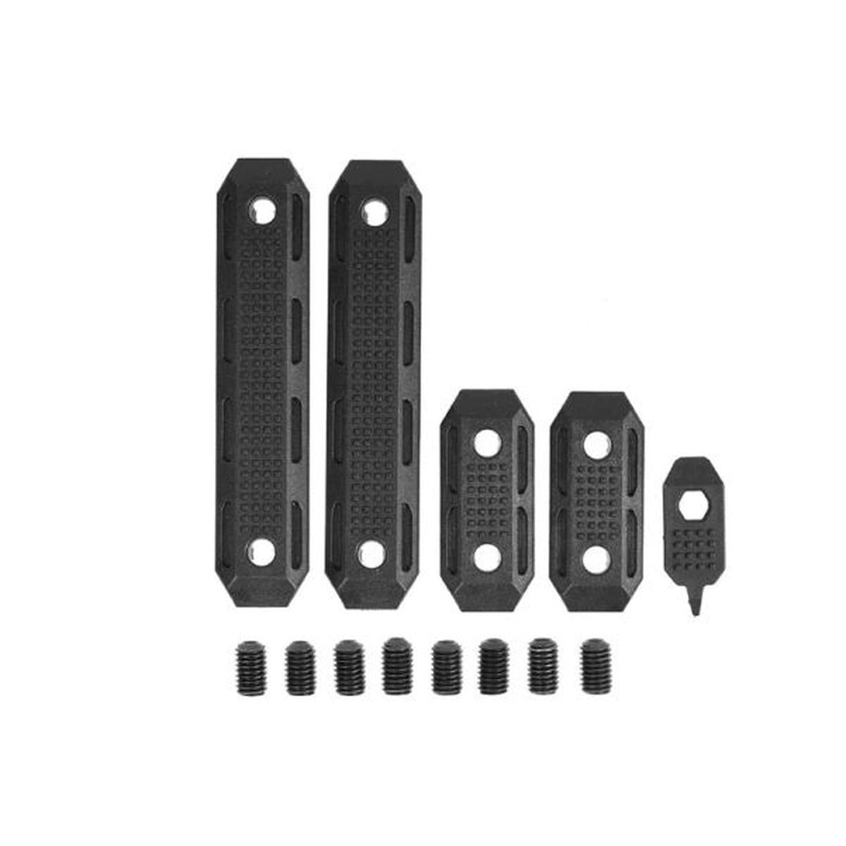 PTS EP M-LOK レール カバー セット (ロング 2 個、ショート 2 個) - ブラック-AIRSOFT GOGO エアガン・サバゲー用品通販
