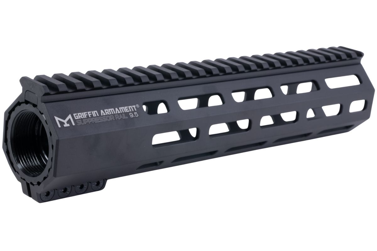 PTS グリフィン アーマメント SR-リジッド M-LOK ハンドガード M4 AEG / GBB / PTW ライフル用 (9.5 インチ、アルミニウム / アルミ、ブラック)-AIRSOFT GOGO エアガン・サバゲー用品通販