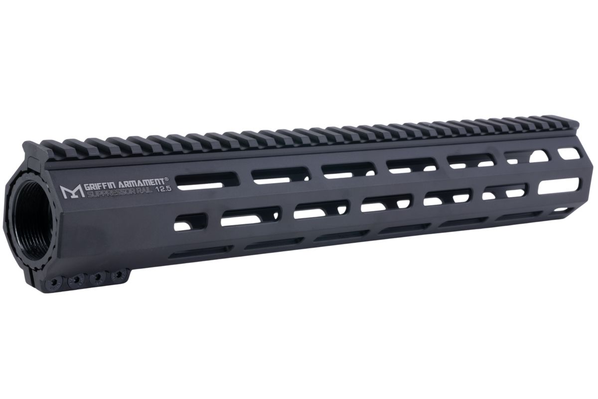 PTS グリフィン アーマメント SR-リジッド M-LOK ハンガード M4 AEG / GBB / PTW ライフル用 (12.5 インチ、アルミニウム / アルミ、ブラック)-AIRSOFT GOGO エアガン・サバゲー用品通販
