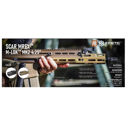 PTS Kinetic SCAR MREX M-LOK MK2 4.25in レイルハンドガード VFC マルイ SCAR 用 (FDE)-AIRSOFT GOGO エアガン・サバゲー用品通販