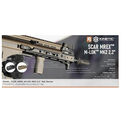 PTS ライセンス Kinetic SCAR MREX M-LOK レール (カラー: ブラック)-AIRSOFT GOGO エアガン・サバゲー用品通販