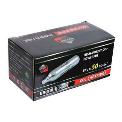 PUFF DINO CO2 カートリッジ 12G (50本/ケース)-AIRSOFT GOGO エアガン・サバゲー用品通販