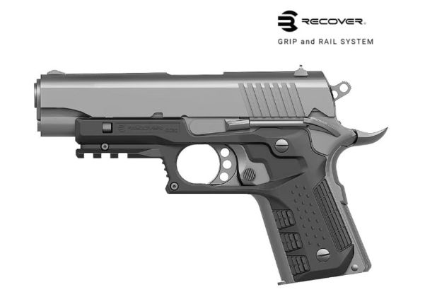 Recover Tactical Compact 1911 (オフィサーサイズ) CC3C グリップ＆レイルシステム - ブラック-AIRSOFT GOGO エアガン・サバゲー用品通販