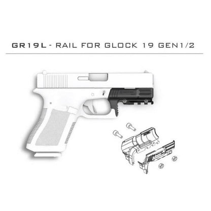 RECOVER TACTICAL GR19L レール アダプター (GLOCK 19 および GLOCK 23 GEN 1 および GEN 2 用)-AIRSOFT GOGO エアガン・サバゲー用品通販
