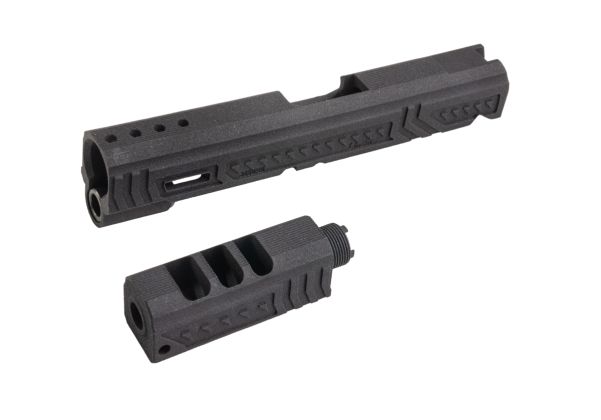 Revanchist Airsoft Tokyo Marui Hi Capa GBB 3DP 7インチ リムスタイル オープンGBBスライドキット「セイバーキャット」 - ブラック-AIRSOFT GOGO エアガン・サバゲー用品通販