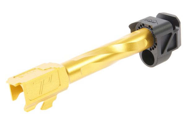 RGW PMM グロック コンペンセイター バレルセット (ロングバージョン) VFC (Umarex) グロック 17 Gen 5 GBB ピストル用 - 金(きん)-AIRSOFT GOGO エアガン・サバゲー用品通販