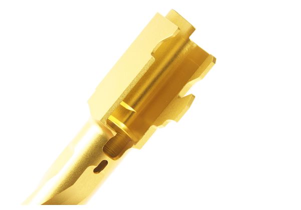 RGW PMM グロック コンペンセイター バレルセット (ショートバージョン) VFC (Umarex) グロック 45 Gen 5 GBB ピストル用 - 金(きん)-AIRSOFT GOGO エアガン・サバゲー用品通販