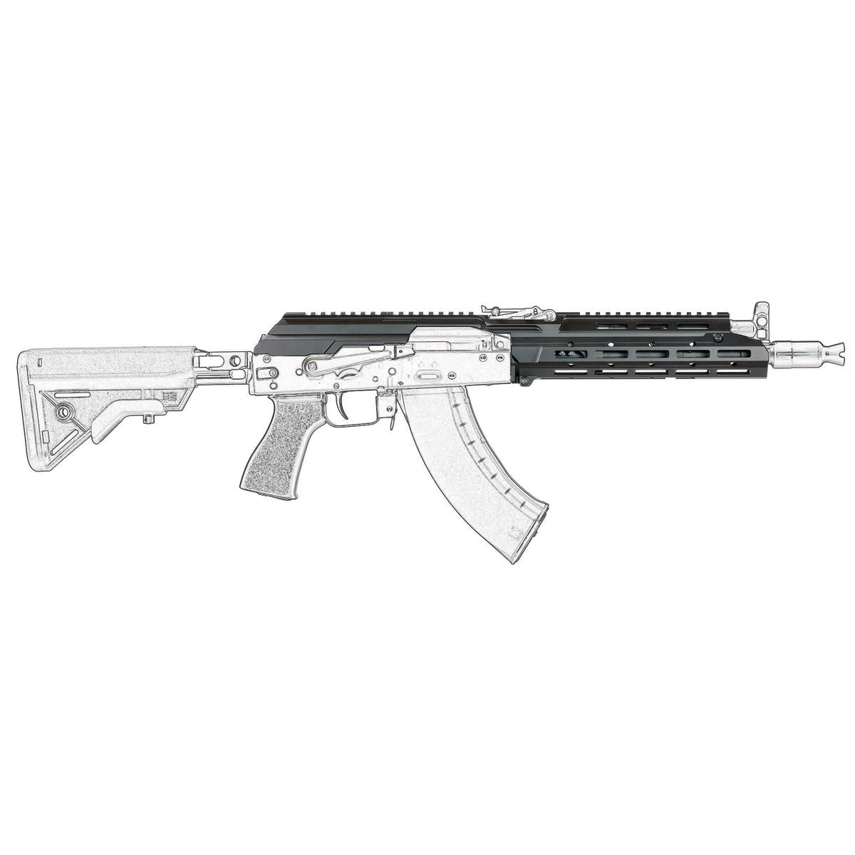 RGW SAG Type MK3 Chassis System Marui GBB AK Black - サバゲー 装備
