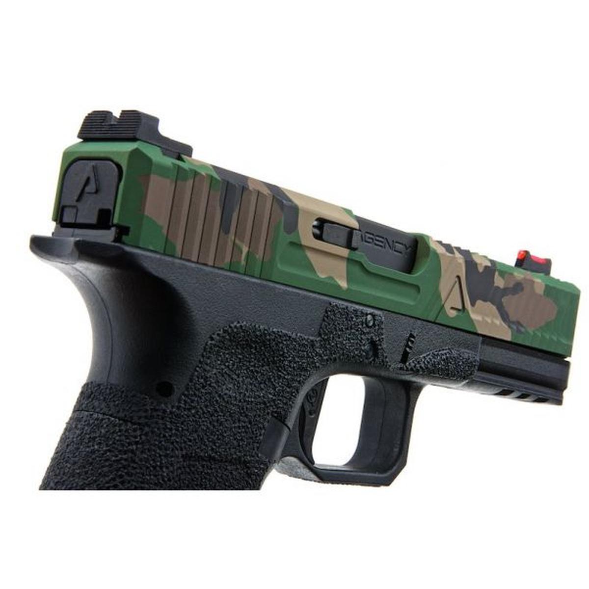 RWA AGENCY ARMS EXA グリーン ガス エアソフト ピストル - セラコート ウッドランド-AIRSOFT GOGO エアガン・サバゲー用品通販