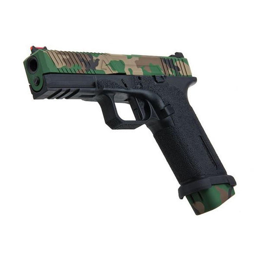 RWA AGENCY ARMS EXA グリーン ガス エアソフト ピストル - セラコート ウッドランド-AIRSOFT GOGO エアガン・サバゲー用品通販