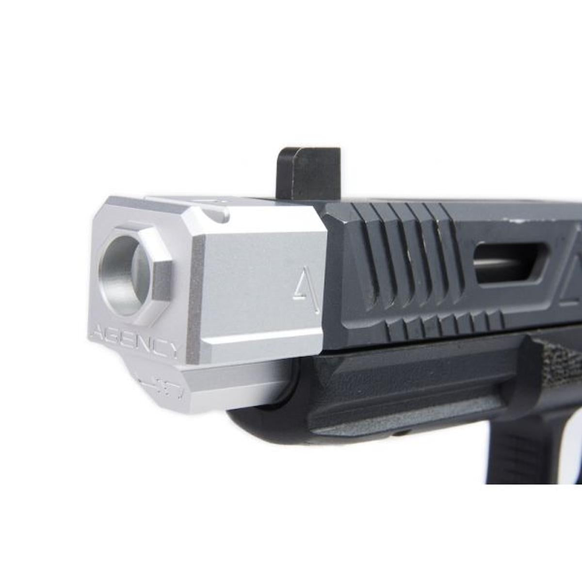RWA エージェンシーアームズ 417 コンペンセイター (シングルポート、14MM CCW) - シルバー.-AIRSOFT GOGO エアガン・サバゲー用品通販