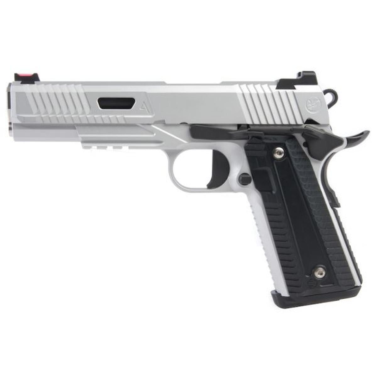 RWA ナイトホーク カスタム エージェント 2 グリーン ガス エアガン ピストル - セラコート シルバー ブラック 2 トーン-AIRSOFT GOGO エアガン・サバゲー用品通販
