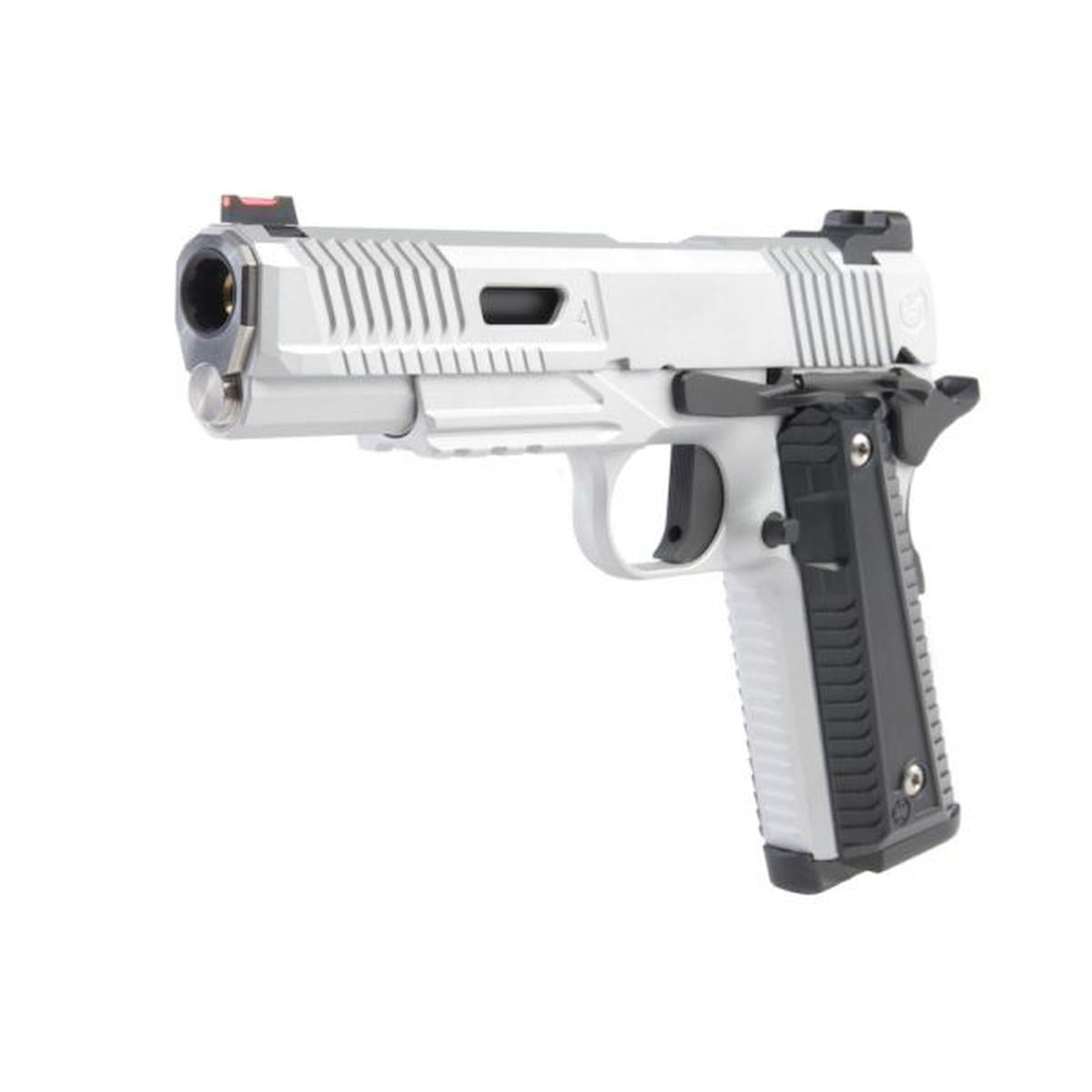 RWA ナイトホーク カスタム エージェント 2 グリーン ガス エアガン ピストル - セラコート シルバー ブラック 2 トーン-AIRSOFT GOGO エアガン・サバゲー用品通販