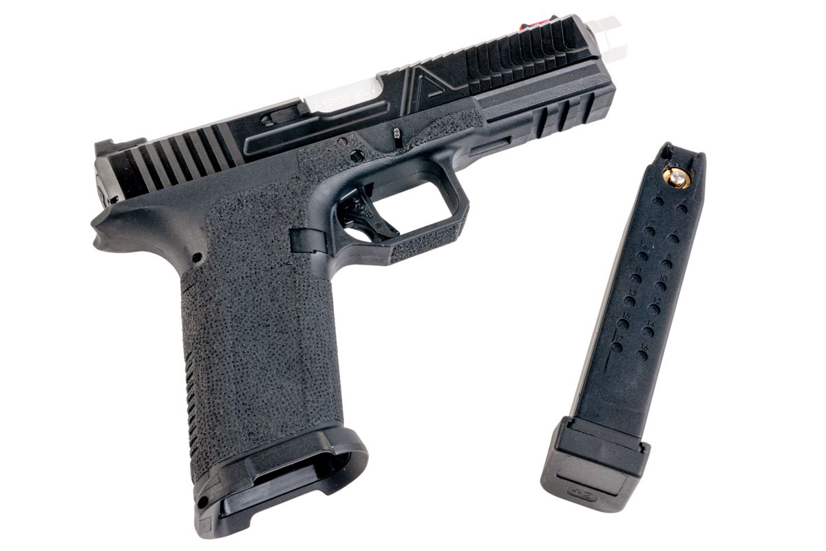 RWC Agency Arms EXA GBB エアソフトピストル（ミッドライン 銀(ぎん) ス赤バレル）-AIRSOFT GOGO エアガン・サバゲー用品通販
