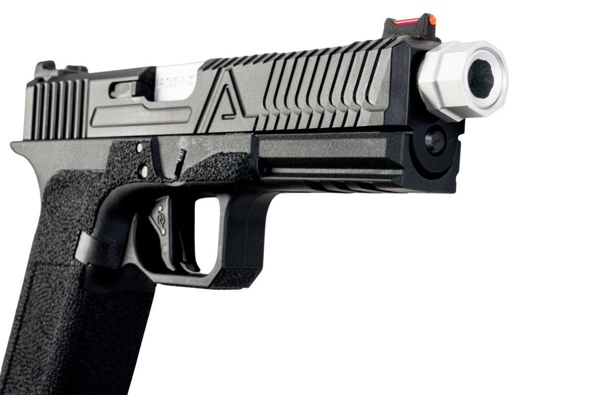RWC Agency Arms EXA GBB エアソフトピストル（ミッドライン 銀(ぎん) ス赤バレル）-AIRSOFT GOGO エアガン・サバゲー用品通販