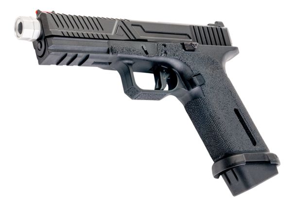 RWC Agency Arms EXA GBB エアソフトピストル（ミッドライン 銀(ぎん) ス赤バレル）-AIRSOFT GOGO エアガン・サバゲー用品通販