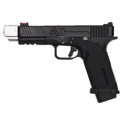 RWC AGENCY ARMS EXA グリーン エアソフト ピストル (ステンレススチール ブラック バレル & 417 コンペンセイター - シルバー)-AIRSOFT GOGO エアガン・サバゲー用品通販