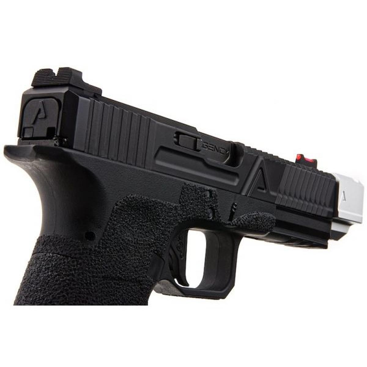 RWC AGENCY ARMS EXA グリーン エアソフト ピストル (ステンレススチール ブラック バレル & 417 コンペンセイター - シルバー)-AIRSOFT GOGO エアガン・サバゲー用品通販