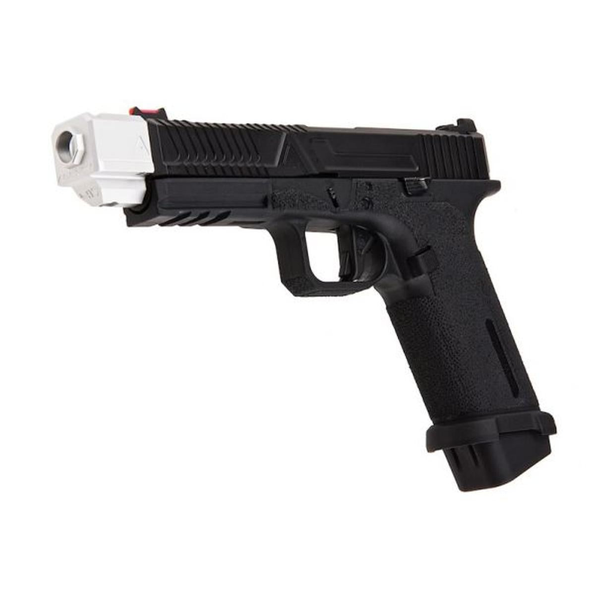 RWC AGENCY ARMS EXA グリーン エアソフト ピストル (ステンレススチール ブラック バレル & 417 コンペンセイター - シルバー)-AIRSOFT GOGO エアガン・サバゲー用品通販