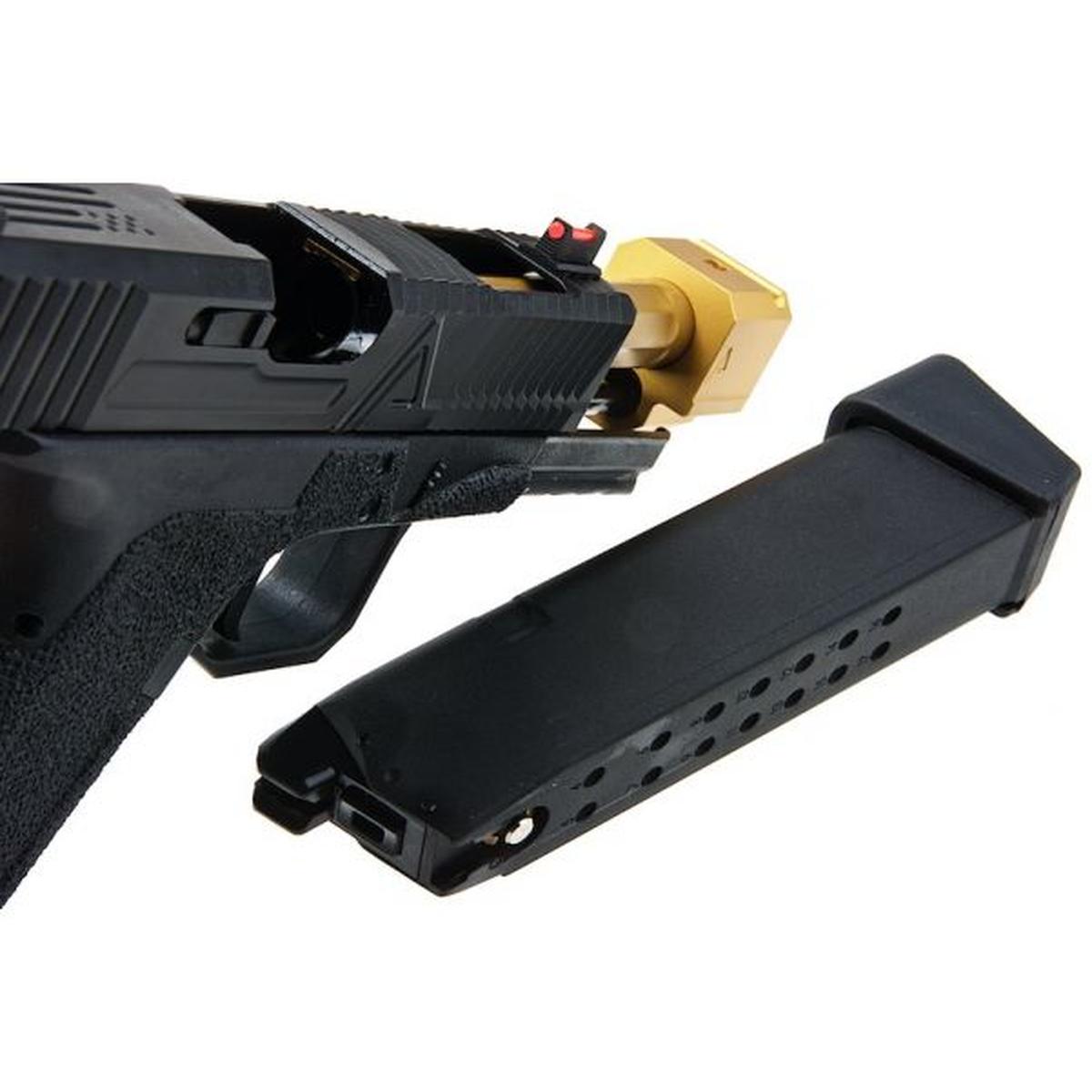 RWC AGENCY ARMS EXA グリーン ガス エアソフト ピストル - (417 コンペンセイター付きステンレススチールバレル - GD)-AIRSOFT GOGO エアガン・サバゲー用品通販