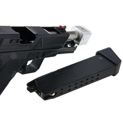 RWC AGENCY ARMS EXA グリーン ガス エアソフト ピストル - (417 コンペンセイター付きステンレススチールバレル - シルバー)-AIRSOFT GOGO エアガン・サバゲー用品通販