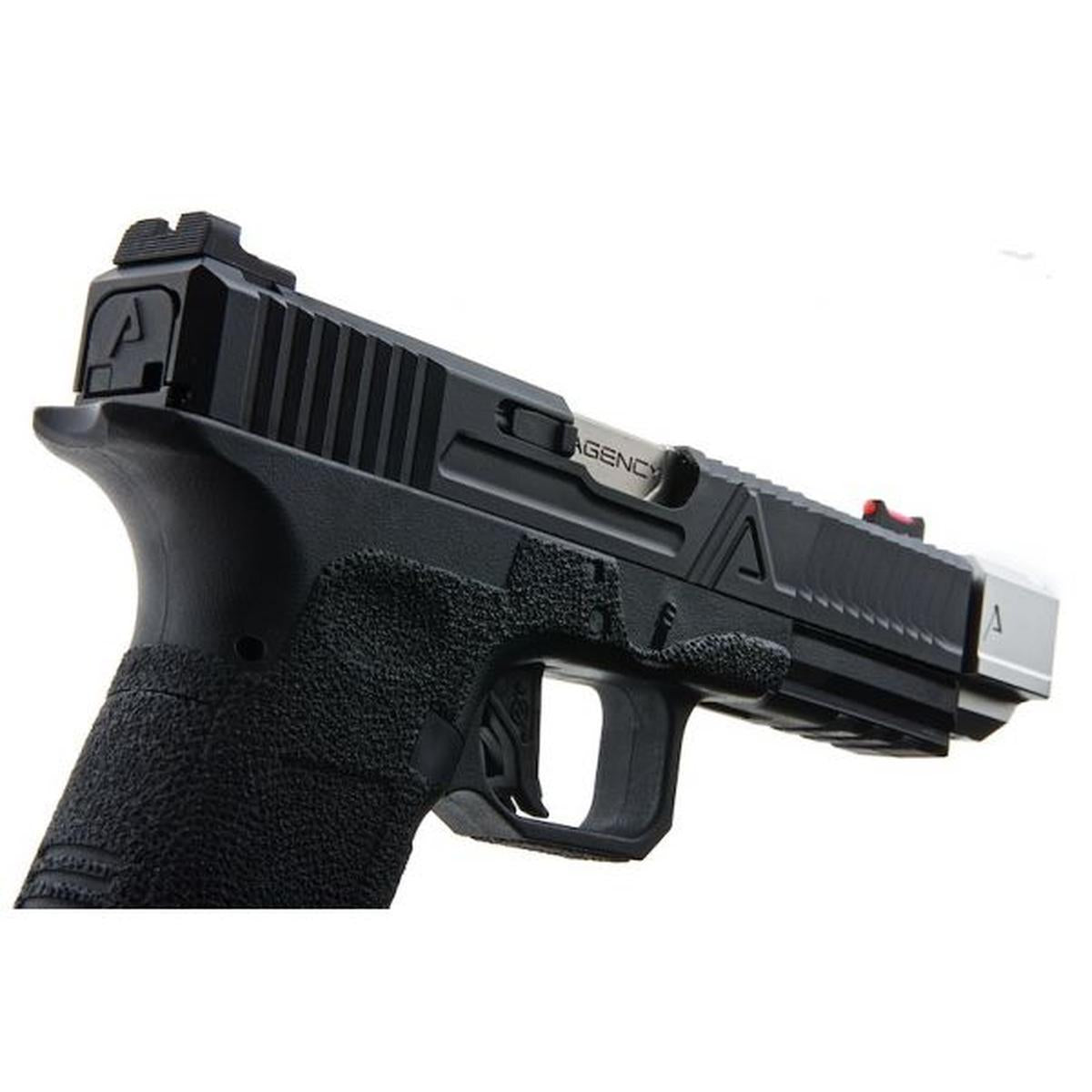 RWC AGENCY ARMS EXA グリーン ガス エアソフト ピストル - (417 コンペンセイター付きステンレススチールバレル - シルバー)-AIRSOFT GOGO エアガン・サバゲー用品通販