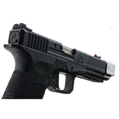 RWC AGENCY ARMS EXA グリーン ガス エアソフト ピストル - (417 コンペンセイター付きステンレススチールバレル - シルバー)-AIRSOFT GOGO エアガン・サバゲー用品通販