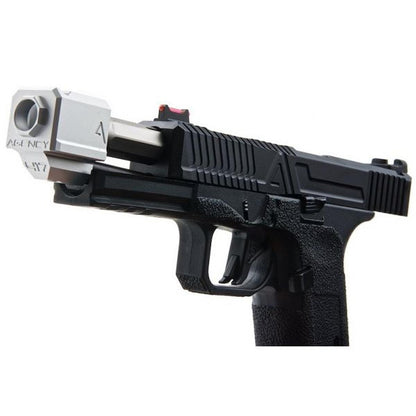 RWC AGENCY ARMS EXA グリーン ガス エアソフト ピストル - (417 コンペンセイター付きステンレススチールバレル - シルバー)-AIRSOFT GOGO エアガン・サバゲー用品通販