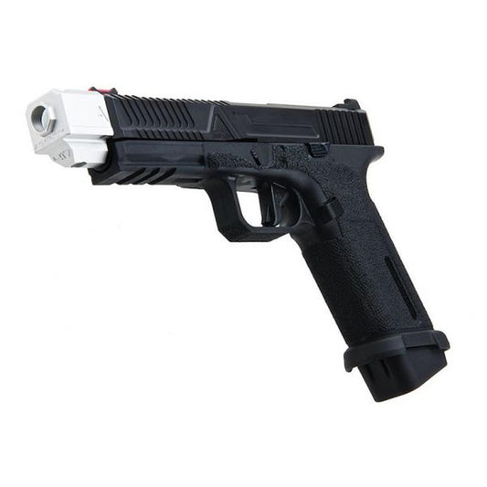RWC AGENCY ARMS EXA グリーン ガス エアソフト ピストル - (417 コンペンセイター付きステンレススチールバレル - シルバー)-AIRSOFT GOGO エアガン・サバゲー用品通販