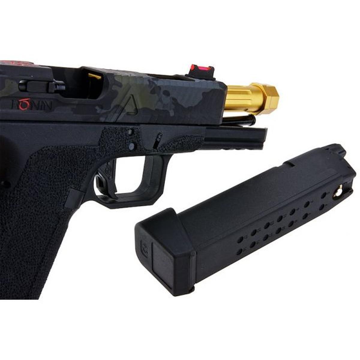 RWC AGENCY ARMS EXA グリーン ガス エアソフト ピストル (RONIN AGENCY ARMS ゴールド ミッドライン バレル エディション)-AIRSOFT GOGO エアガン・サバゲー用品通販