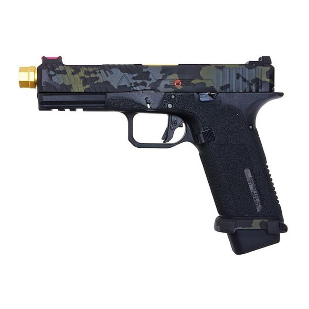 RWC AGENCY ARMS EXA グリーン ガス エアソフト ピストル (RONIN AGENCY ARMS ゴールド ミッドライン バレル エディション)-AIRSOFT GOGO エアガン・サバゲー用品通販