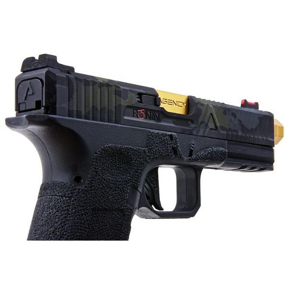 RWC AGENCY ARMS EXA グリーン ガス エアソフト ピストル (RONIN AGENCY ARMS ゴールド ミッドライン バレル エディション)-AIRSOFT GOGO エアガン・サバゲー用品通販