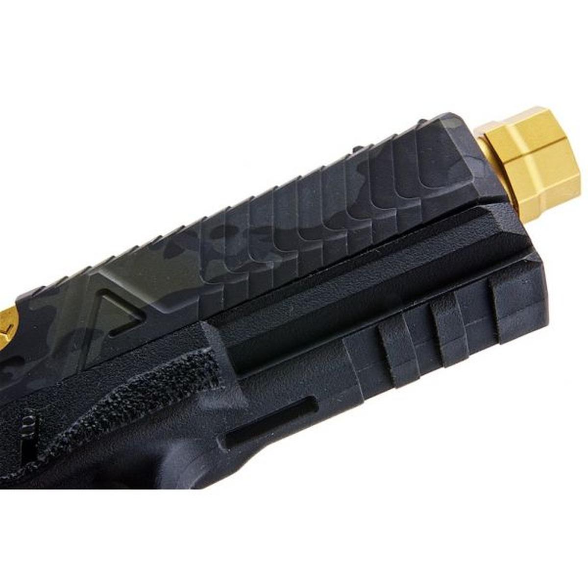 RWC AGENCY ARMS EXA グリーン ガス エアソフト ピストル (RONIN AGENCY ARMS ゴールド ミッドライン バレル エディション)-AIRSOFT GOGO エアガン・サバゲー用品通販