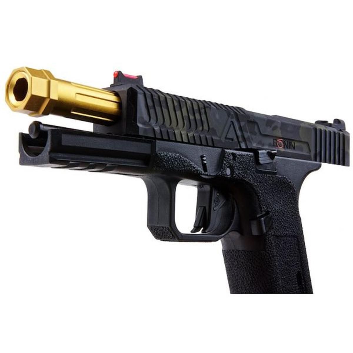 RWC AGENCY ARMS EXA グリーン ガス エアソフト ピストル (RONIN AGENCY ARMS ゴールド ミッドライン バレル エディション)-AIRSOFT GOGO エアガン・サバゲー用品通販